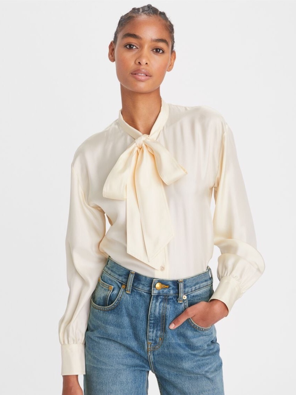 Tory Burch size small Tie-Neck Blouse ivory Cream size small